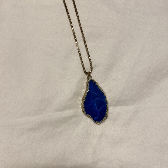 Blue and gold ABS rock necklace - Picture 2 of 8